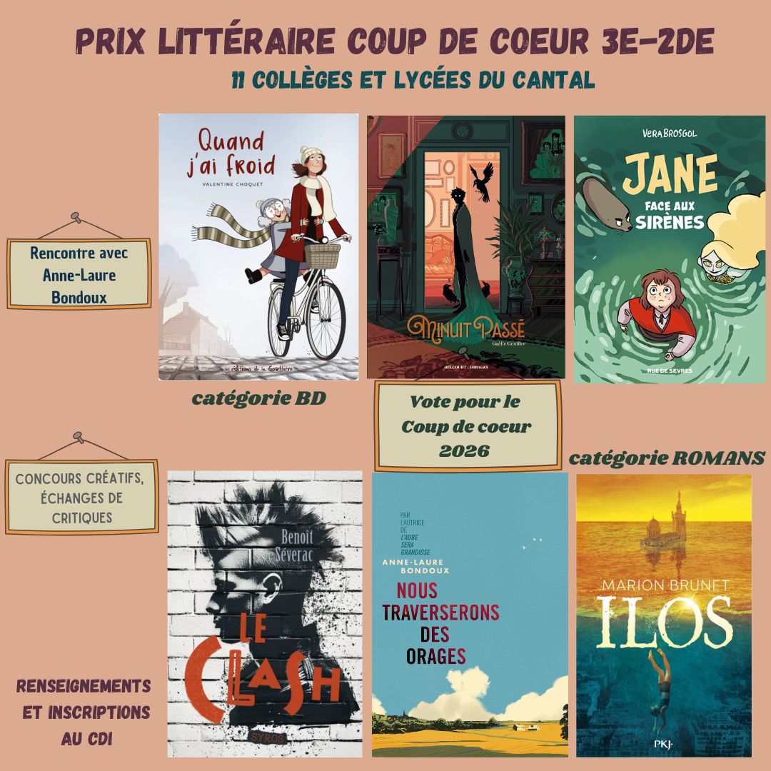 BD ou Romans, à vous de choisir quelle catégorie vous voulez lire. Votez ensuite pour votre livre préféré, puis participez à la journée départementale en mai avec tous les autres lecteurs. Au programme, défi-lecture inter-collèges et lycées, rencontre avec Anne-Laure Bondoux, échanges sur les livres...